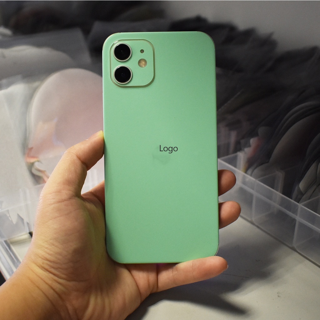 Miếng Dán Màu Xanh Lá Nhạt Bảo Vệ Toàn Diện Cho iPhone 6 6s X XR XS 7 8 Plus 11 12 13 14 Pro Max Mini SE2