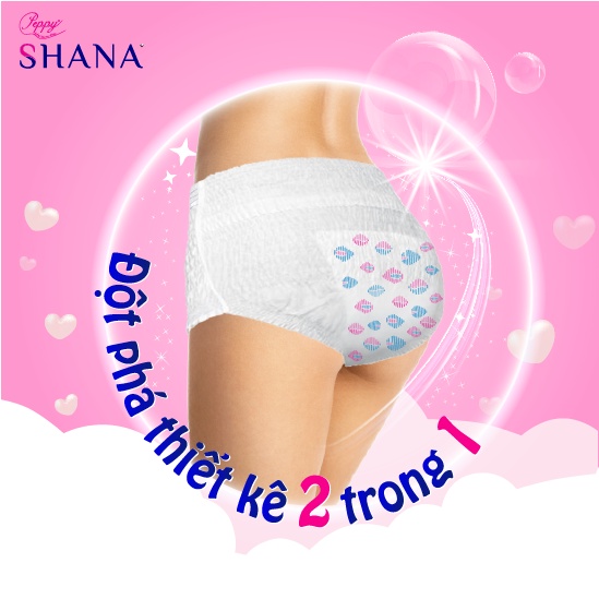 Băng vệ sinh dạng quần SHANA tiện lợi, mềm mại 2 chiếc/gói