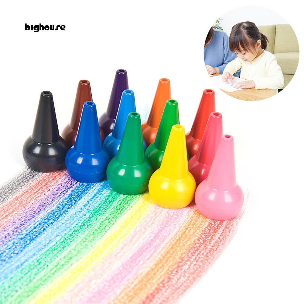 Bút Sáp 12 Màu Sắc Không Độc Hại Cho Bé