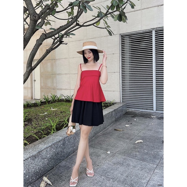 YU CHERRY | Áo hai dây lụa nữ Lili Silk Top YA368