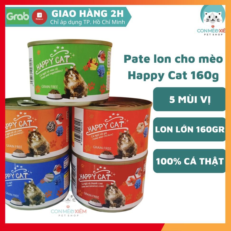 ⚡FREESHIP⚡ Pate lon cho mèo Happy Cat 160g, thức ăn tăng cân mập mèo lớn mèo con nhỏ POM'S HOUSE
