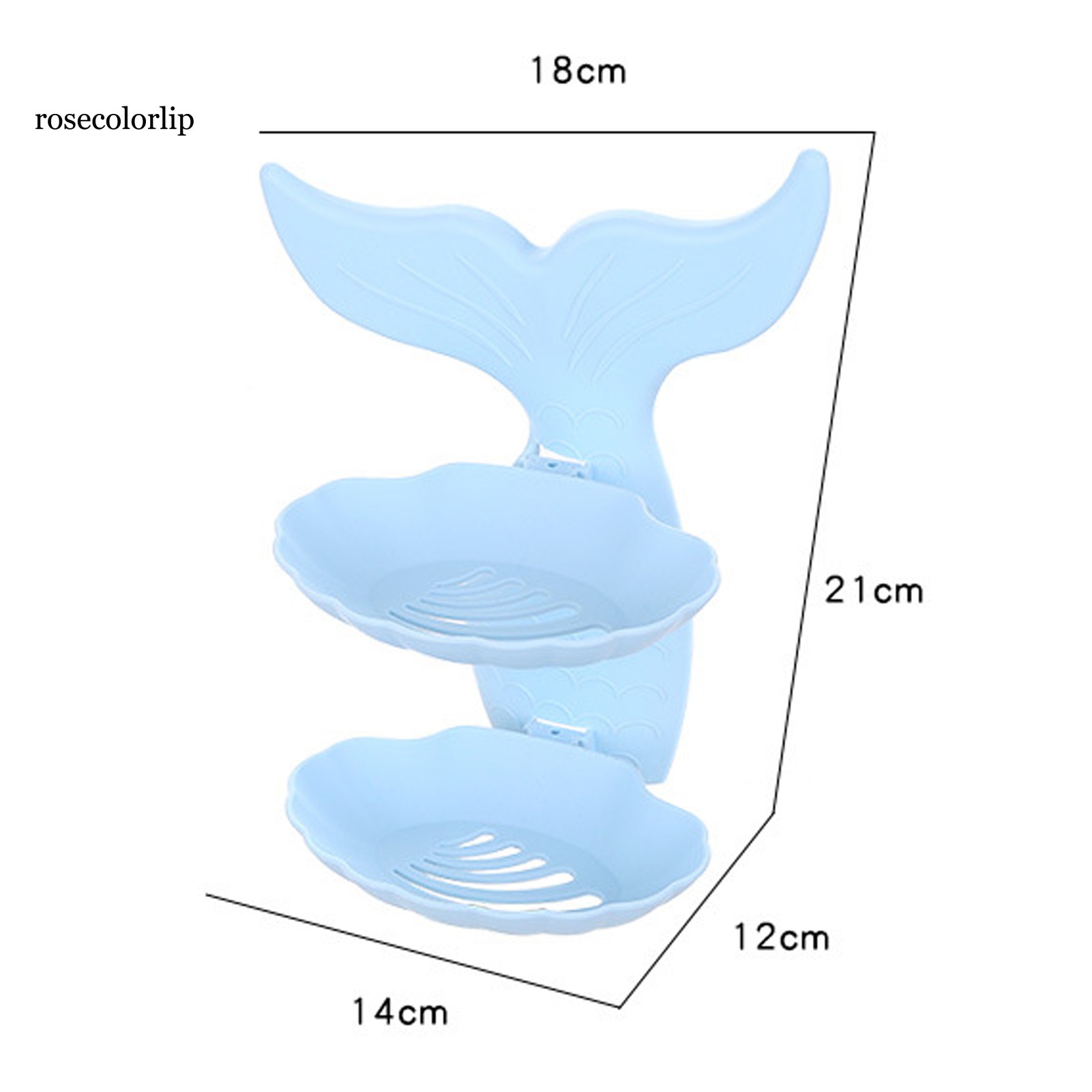 RC- Home  Life Lightweight Soap Holder Mermaid Shape Soap Storage Rack Space Saving for Bathroom