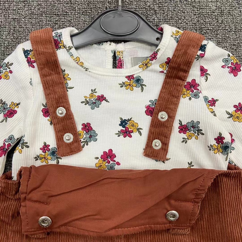 Set yếm nhung màu nâu kèm áo Primark siêu đẹp