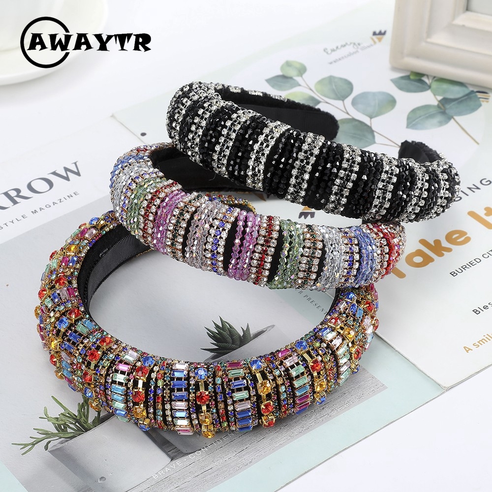 Băng đô cài tóc đính đá thanh lịch cho nữ