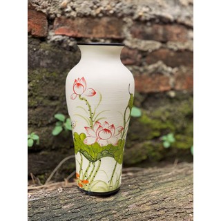 Bình lọ hoa gốm sứ Bát Tràng họa tiết phố cổ dùng để trang trí, biếu tặng ( có video)