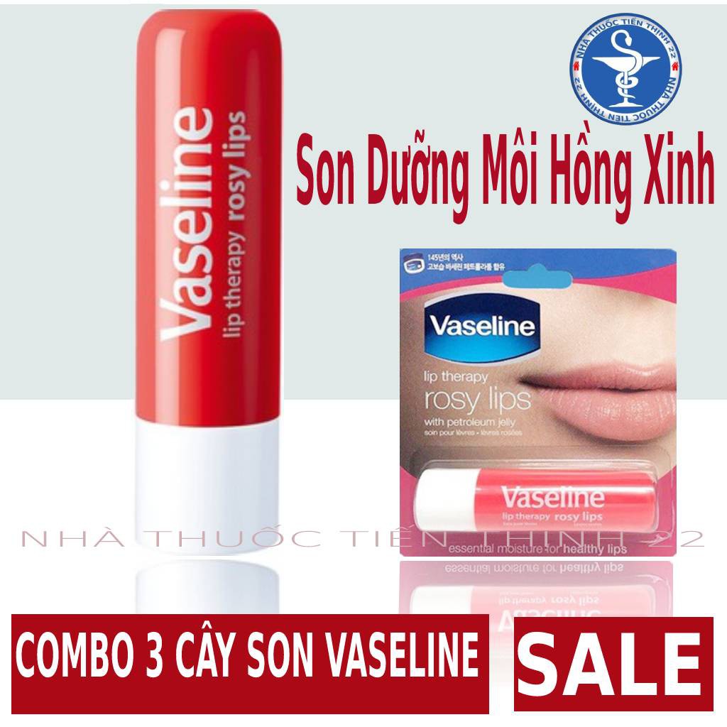 SET 3 CÂY SON DƯỠNG MÔI VASELINE