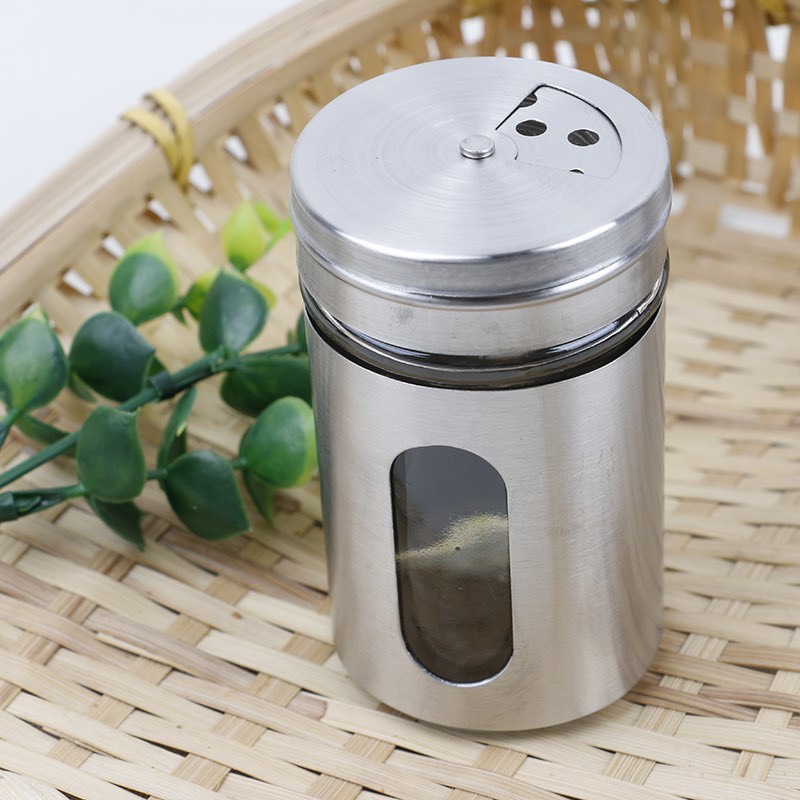 Lọ Đựng Bọc Inox Cao Cấp VANDO Hạt Tiêu, Tăm, Gia Vị Cao Cấp, Hũ Thuỷ Tinh