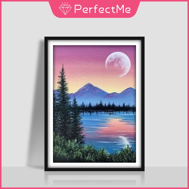 Bộ Tranh Đính Đá Tự Làm 30x40cm Hình Hoàng Hôn Đẹp Mắt