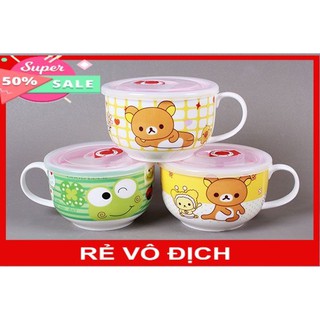 [FREESHIP TỪ 99K] Cốc ăn mỳ có nắp hút chân không xinh xắn