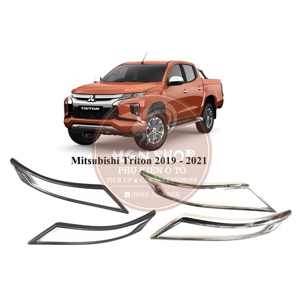 Ốp [Mitsubishi Triton 2019 - 2021] [full bộ] [màu đen / màu bạc]