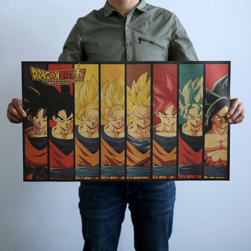 Hình Dán Tường 70x40.5cm Hình Dragon Ball Goku Dễ Thương