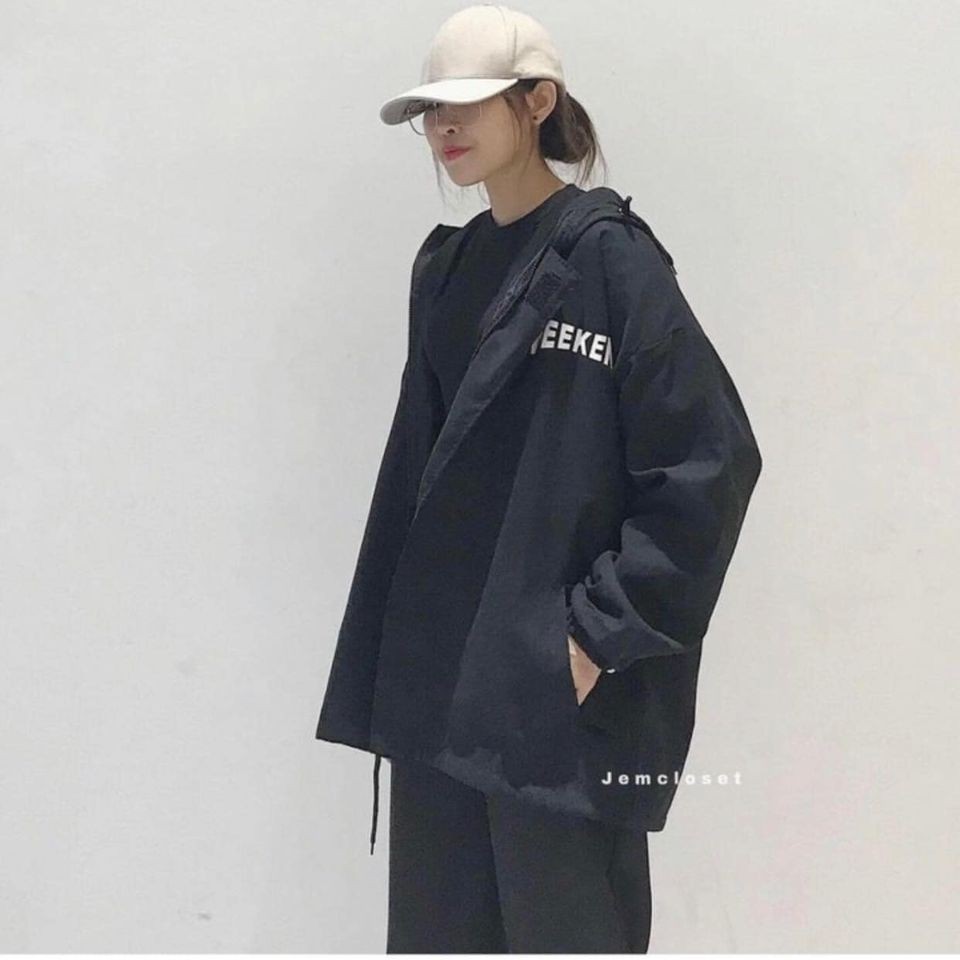 Áo Khoác Gió WEEKEND 2 màu Trắng/Đen Có Mũ Unisex Dáng Rộng xưởng sỉ nguyễn hoa | BigBuy360 - bigbuy360.vn