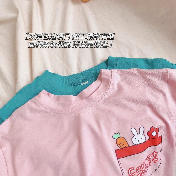 Áo Thun Tay Ngắn 100% Cotton In Họa Tiết Hoạt Hình Phong Cách Hàn Quốc Thời Trang Mùa Hè Cho Bé Trai Và Gái