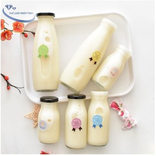[SẢ KHO] CHAI ĐỰNG NƯỚC UỐNG THỦY TINH TRONG SUỐT ĐẢM BẢO AN TOÀN CHO SỨC KHỎE LOẠI 200-1000ML