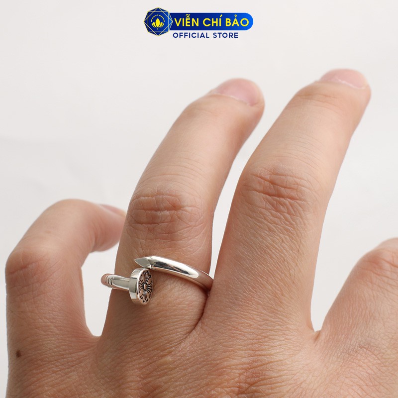 Nhẫn bạc unisex CH Đinh tán thập giá chất liệu bạc Thái 925 thời trang phụ kiện trang sức nữ Viễn Chí Bảo N100996
