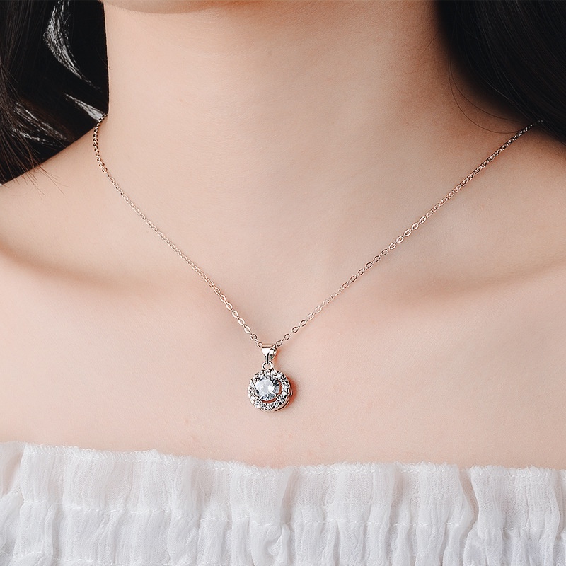 Mặt dây chuyền bạc 925 hình trái tim đính đá pha lê nhân tạo nhiều kiểu dáng thời trang tuỳ chọn cho nam và nữ 004