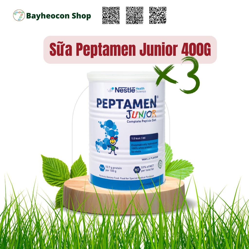 [Date 2024] Bộ 03 lon Sữa Nestlé Peptamen Junior 400g