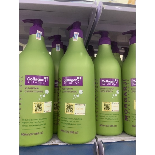 MORGARJI-CẶP DẦU GỘI XẢ SIÊU PHỤC HÒI, SIÊU MỀM MƯỢT KÍCH THÍCH MỌC TÓC MỚI 800ML