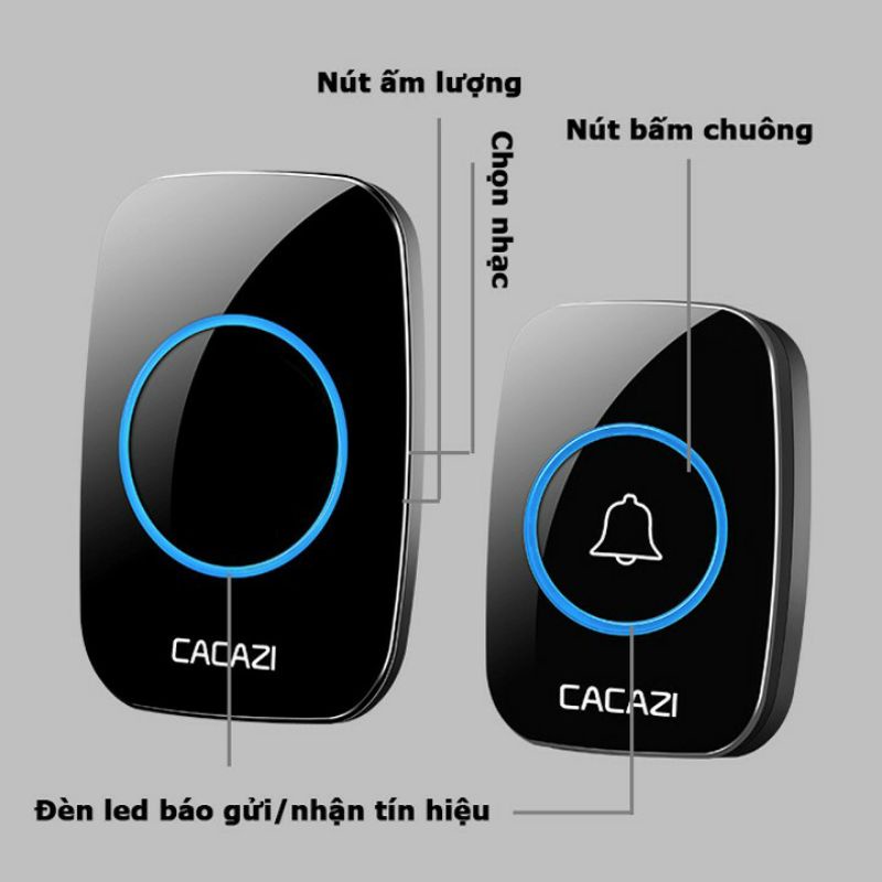 Chuông cửa không dây Cacazi A10 dùng Pin