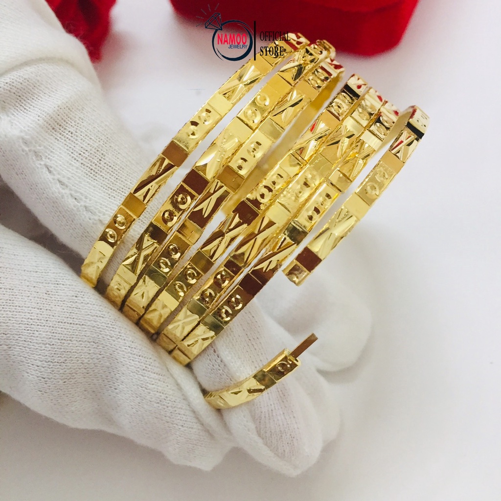 Lắc Tay Ximen Nữ L125, Bộ Vòng Tay 7 CHiếc Cao Cấp Mạ 24k Namoo Jewelry