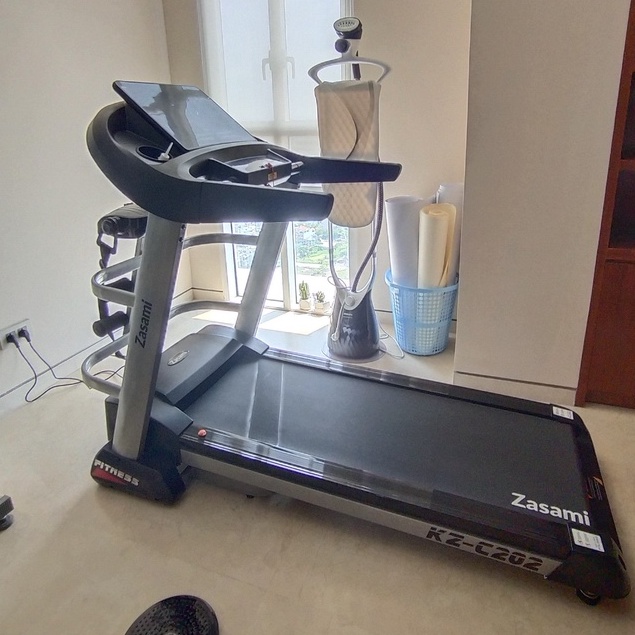 Máy Chạy Bộ Đa Năng ZASAMI KZ C202 Màu Đen Xám Có Tải Trọng Và Thảm Chạy Lớn