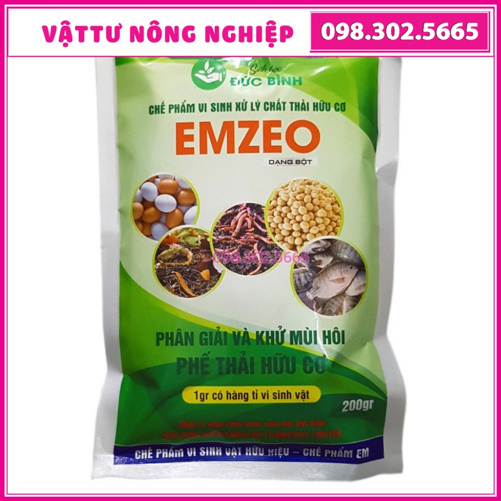 Men Vi Sinh EMZEO Khủ Mùi Hôi Phân Cá, Ủ Đậu Tương, Rác Thải - Gói 200g