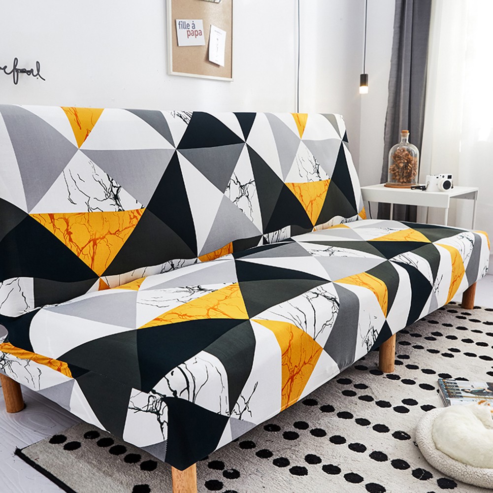 Áo bọc ghế sofa chất vải co giãn họa tiết hình khối giản dị độc đáo