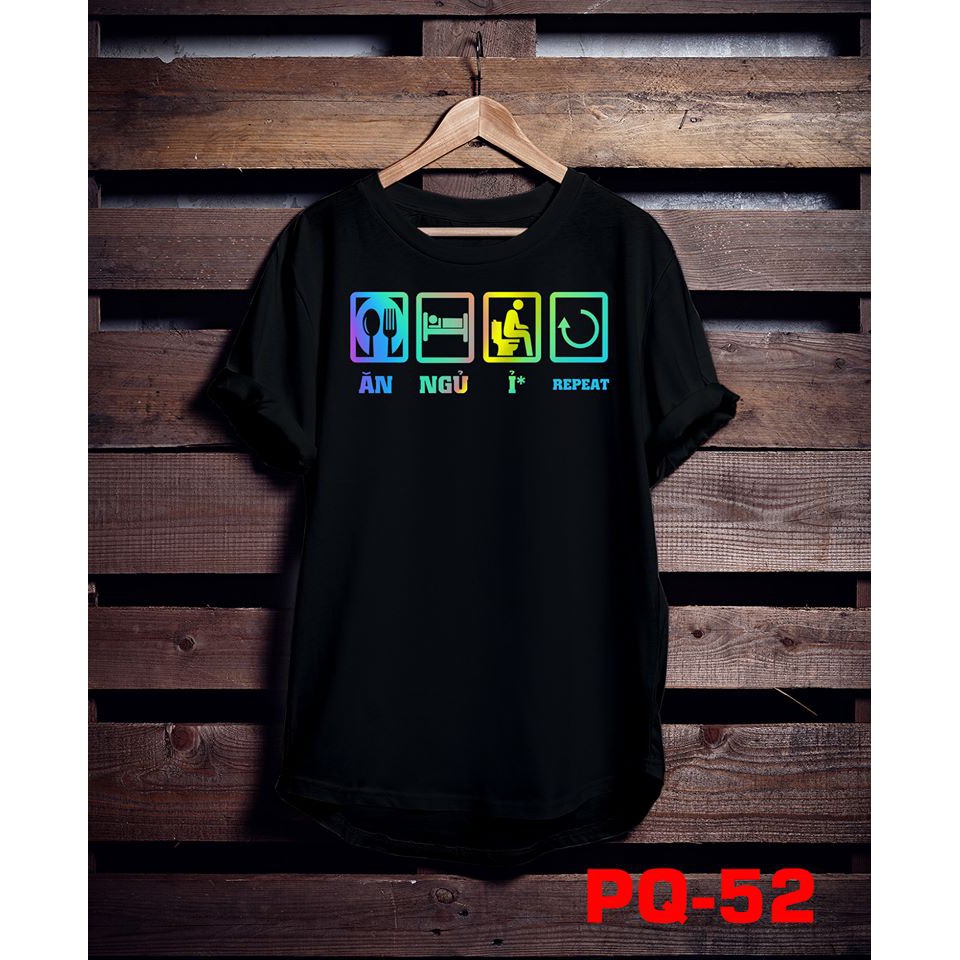 Áo phông phản quang bảy màu Ăn - ngủ, form rộng tay lỡ chất Cotton freesize cho nam và nữ MODY