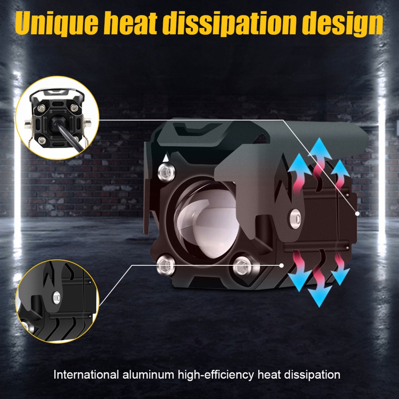 Đèn Pha LED 9-36V Độ Sáng Cao Chống Sương Mù Thông Dụng Cho Xe Máy / Xe Hơi