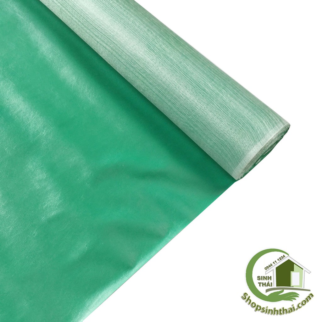 Vải da simili PVC - vải giả da may túi, làm dép, bọc ghế sofa -  màu xanh lá có vân