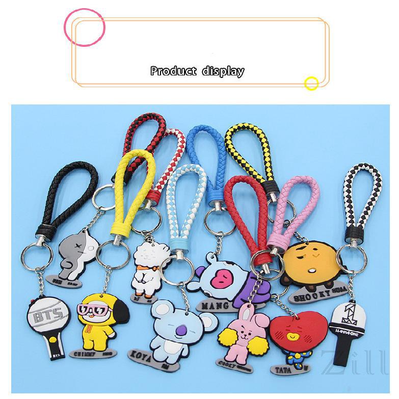 Dây móc chìa khóa phối hình hoạt hình BT21 đa dạng dễ thương cho fan