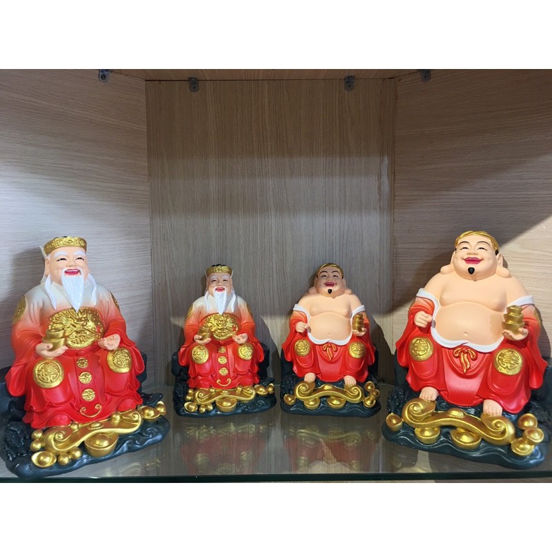 Tượng Thần Tài Thổ Địa Như Ý Cao 8inch~ 20cm Composite/Bột Đá
