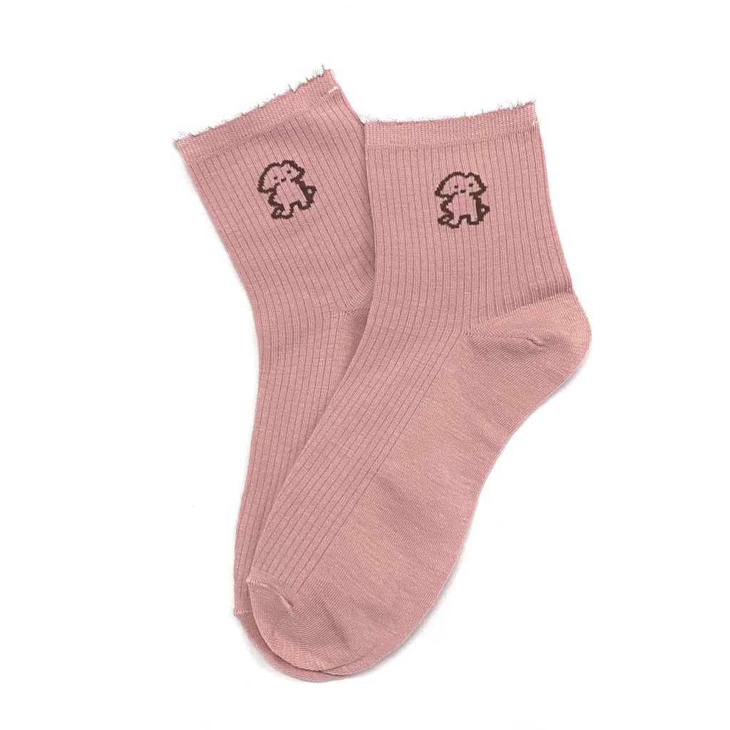 Tất Vớ Cổ Trung Nữ Thời Trang Họa Tiết Bé Ciu Nhiều Màu Unisex Style Hàn Quốc