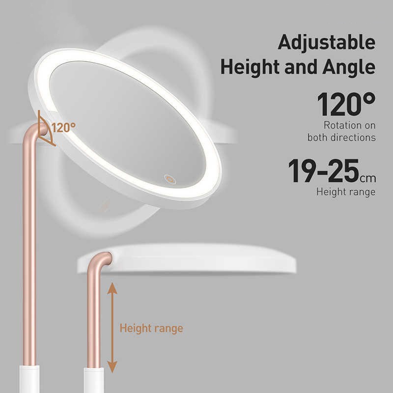 Gương LED Trang Điểm Baseus Có LED Di Động 3 Màu Chiếu Sáng Bàn Trang Điểm
