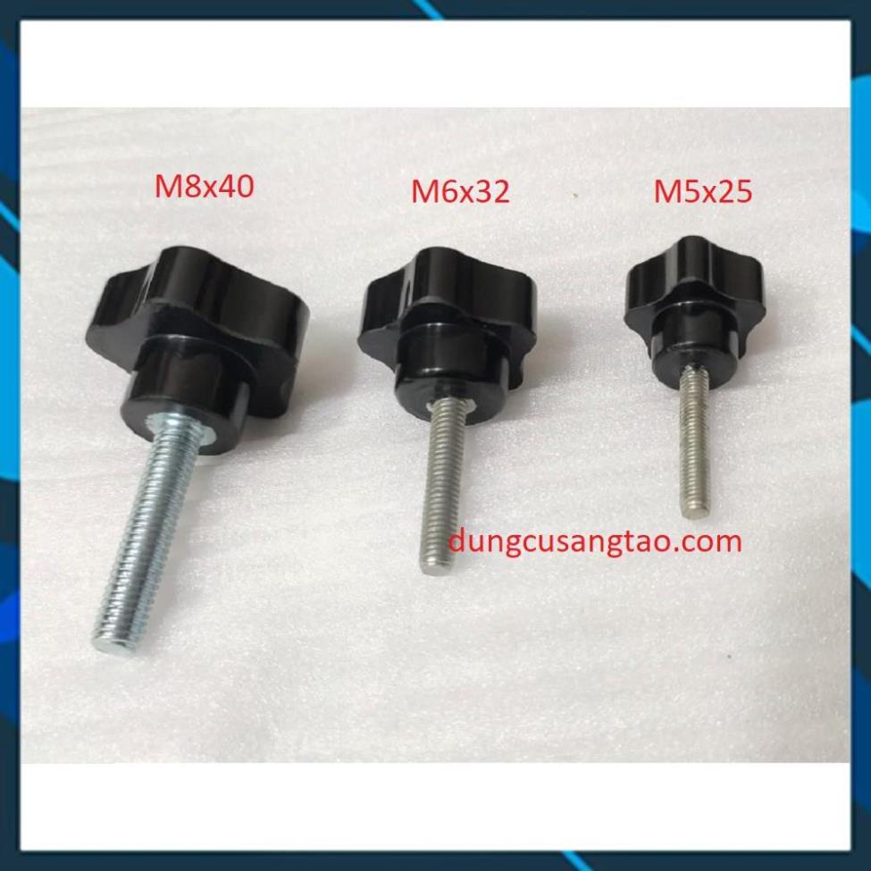 Núm vặn ren ngoài / bu lông đầu nhựa hình sao cao cấp M5-M6 M8 M10 M12