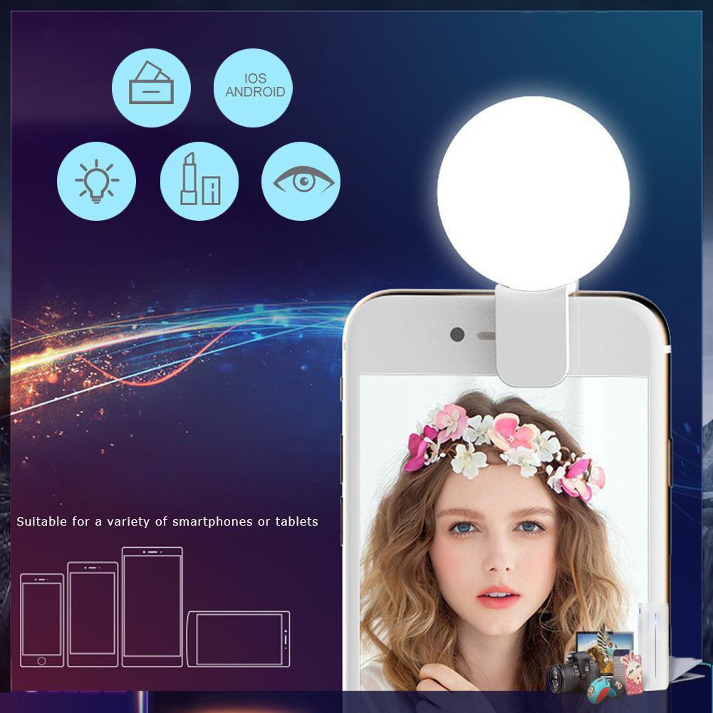 Đèn Led Tròn Kẹp Điện Thoại Hỗ Trợ Chụp Ảnh Selfie