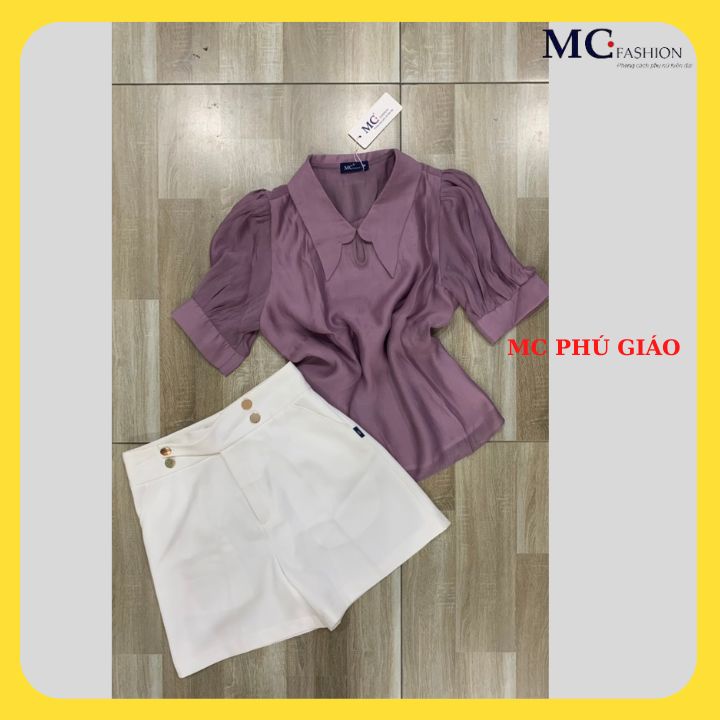 Áo Sơ Mi Nữ Công Sở Tay Ngắn MC Fashion Cao Cấp Mềm Mịn Mát Không Nhăn Không Xù Thấm Hút Mồ Hôi TA1106 Tím