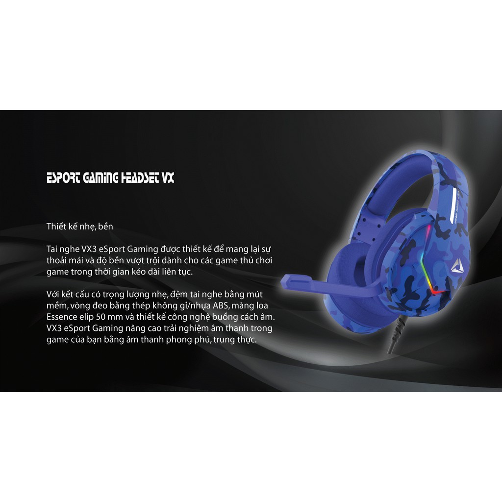 Tai nghe chơi game Headphone Gaming esport vx3 Có Mic Cực Nhạy LED 7 Màu Thay Đổi Liên Tục Âm Thanh 7.1 Bảo Hành 1 Năm