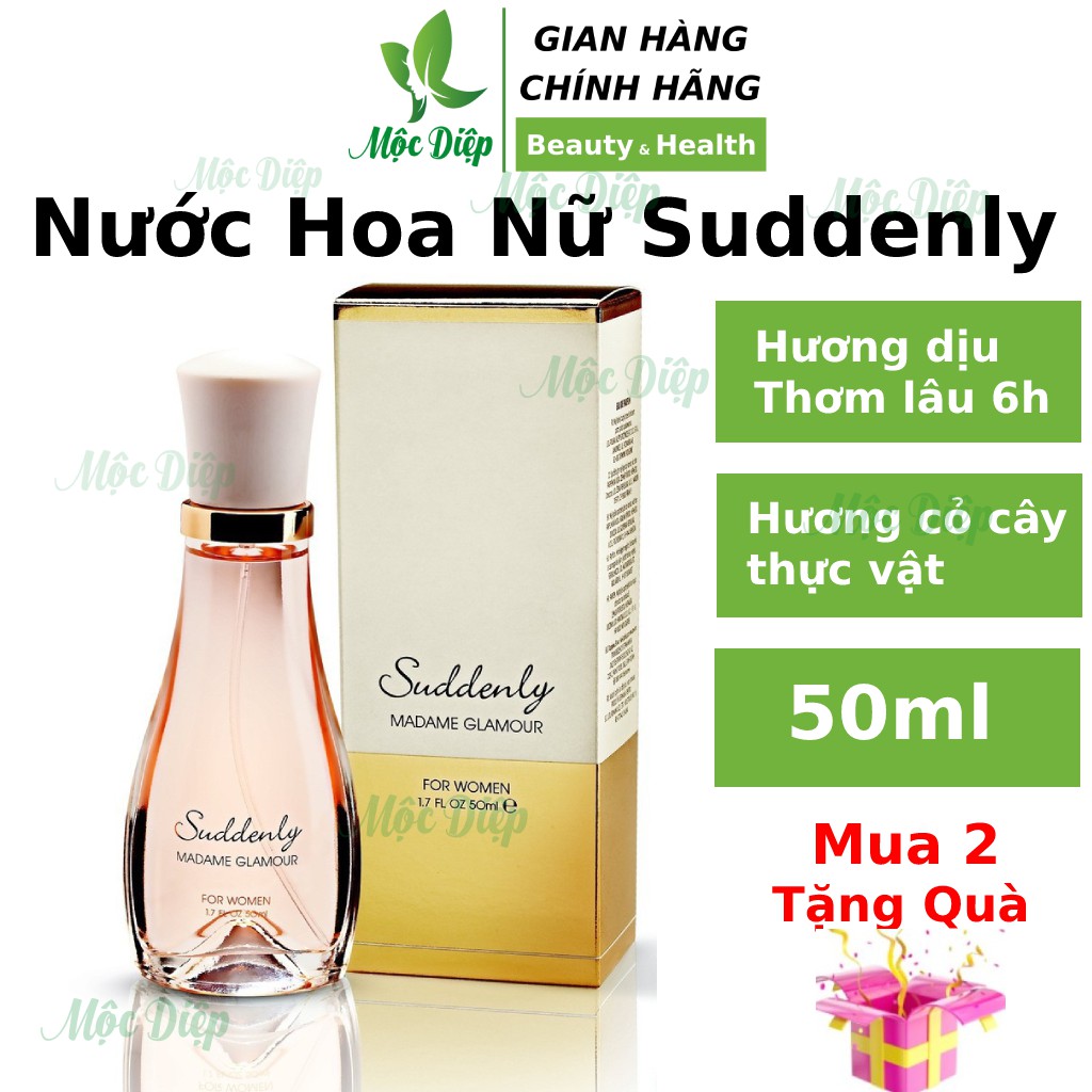 Nước hoa nữ Suddenly Madame Glamour 50ml - thơm dịu, giữ hương lâu khoảng 6h, mùi dịu nhẹ – Hương cây cỏ thực vật