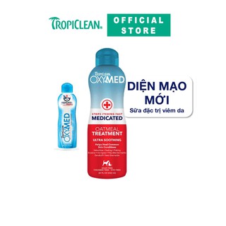 Sữa Tắm Đặc Trị Nấm Da Viêm Da Ngứa Da Cho Chó Mèo Tropiclean Oxymed - Chai 592ml