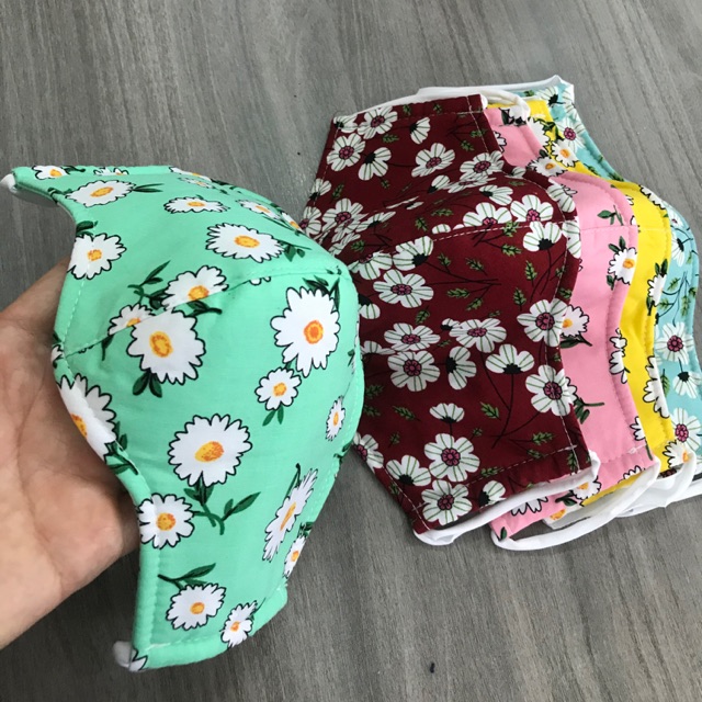 Set 5 khẩu trang vải 3 lớp