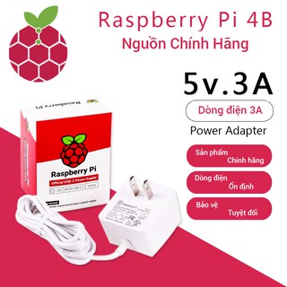 Nguồn chính hãng official raspberry pi 4 power supply 5.1vdc 3a usb-c