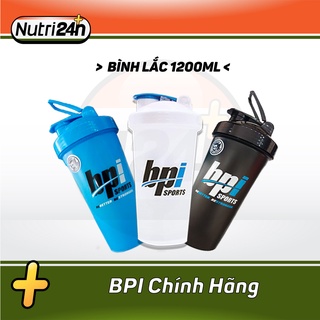 Bình nước thể thao shaker thương hiệu bpi sports 1200ml nhựa bpa free - an toàn cho người dùng authentic 100%