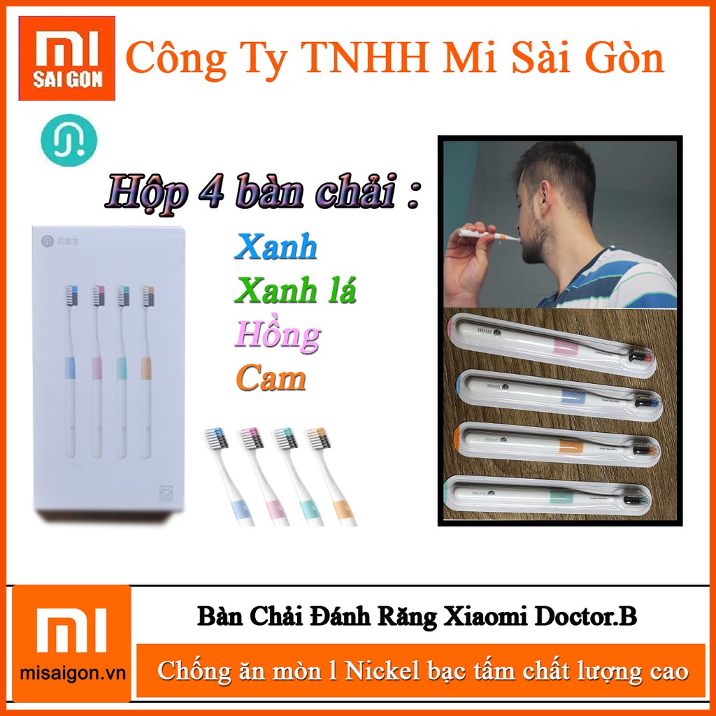 [Hỏa Tốc HCM] Bộ 4 Bàn Chải Xiaomi Doctor B (4 Bàn chải+1 hộp đựng)