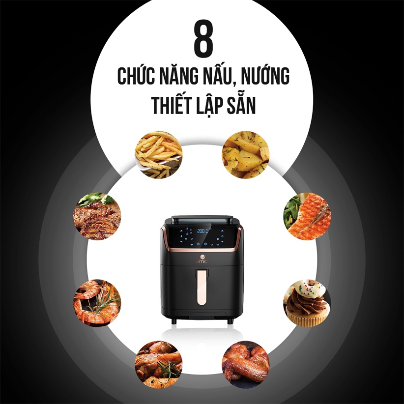 Nồi chiên không dầu hơi nước Elmich 7 LÍT AFE-3945 - Hàng chính hãng - Bảo hành 24 tháng
