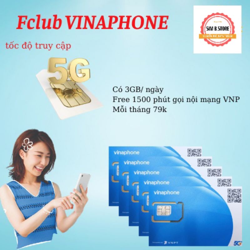 Sim Vina FCLUB 3G/ngày 60p gọi ngoại mạng 1500p nội mạng vinaphone