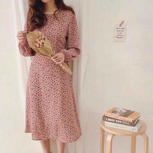 Váy hoa nhí cổ tròn mới | BigBuy360 - bigbuy360.vn