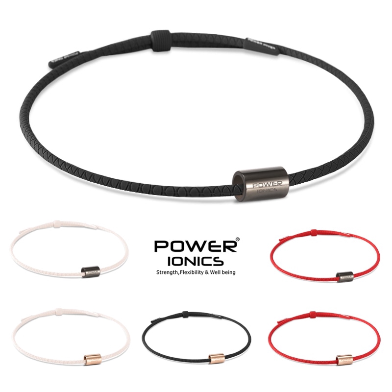 Vòng cổ Mặt Silicon In Chữ Power Ionics New 3000 ions / cc Anion Health Thời Trang Cho Nam Và Nữ