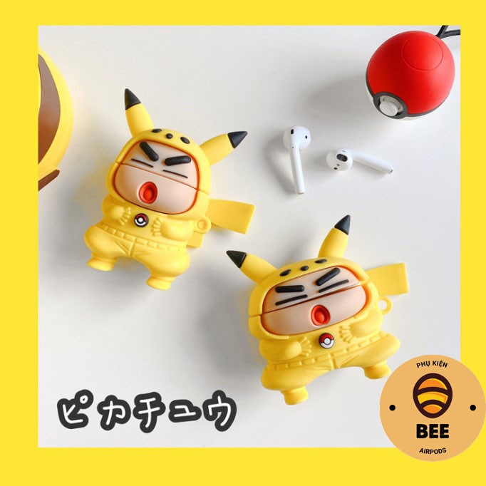 Case Airpod 1 2 Pro Vỏ Bọc Airpods Đựng Tai Nghe Airpod 1 2 Pro Cậu Bé Shin Cosplay Cực Cute Bằng Silicon Dẻo - BEE SHOP