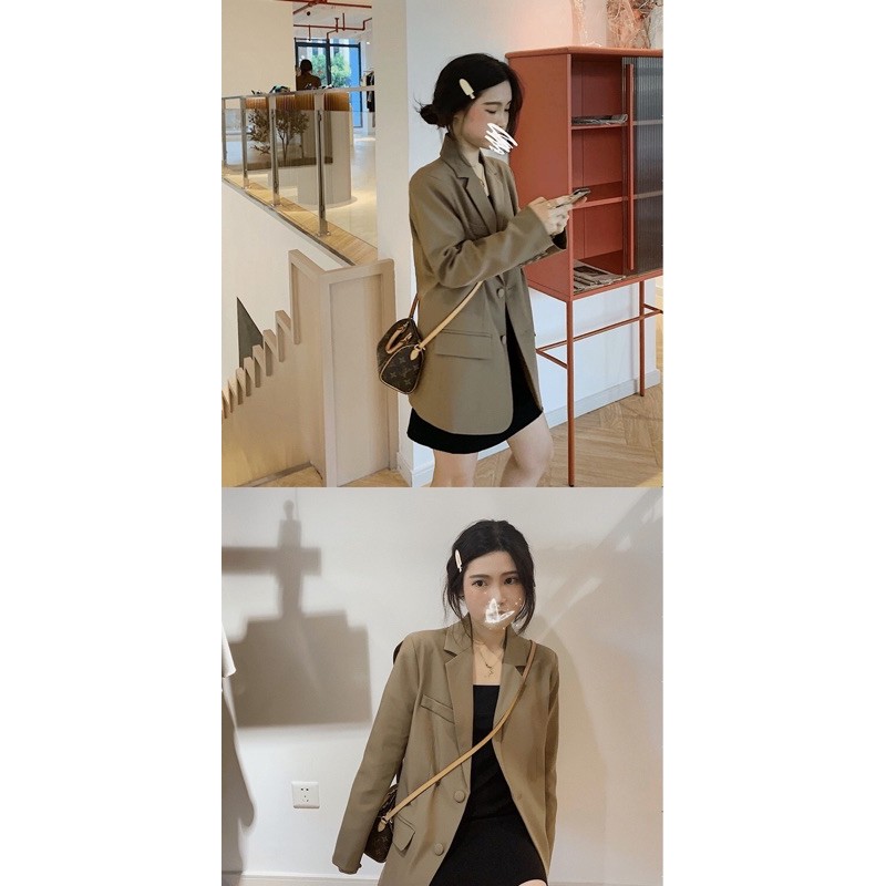 Hàng có sẵn ) Siêu phẩm Áo Blazer màu nâu cao cấp chất vải đẹp (có ảnh chụp thật) | BigBuy360 - bigbuy360.vn